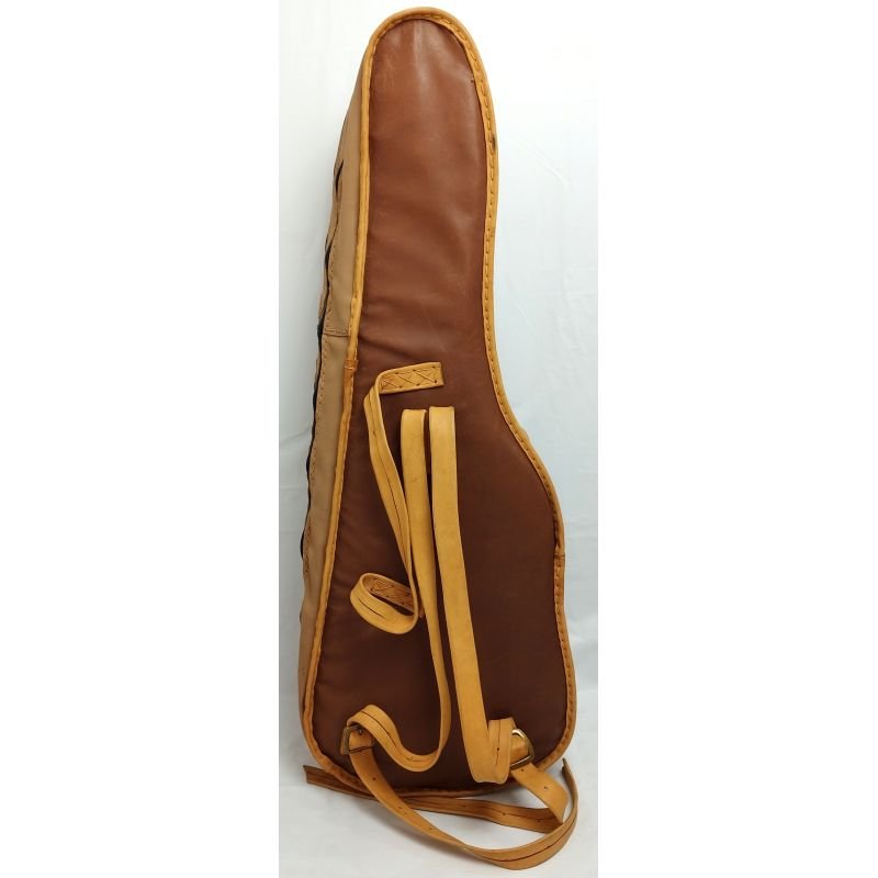 BAG ARTESANAL DUPLO PARA GUITARRA EM COURO MARROM