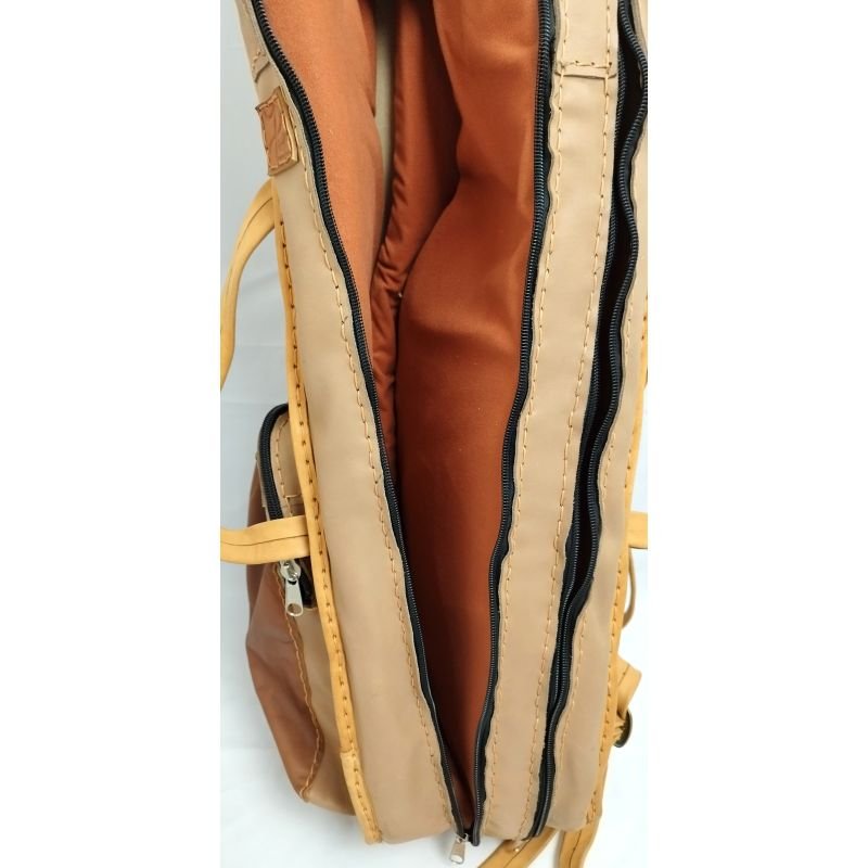 BAG ARTESANAL DUPLO PARA GUITARRA EM COURO MARROM