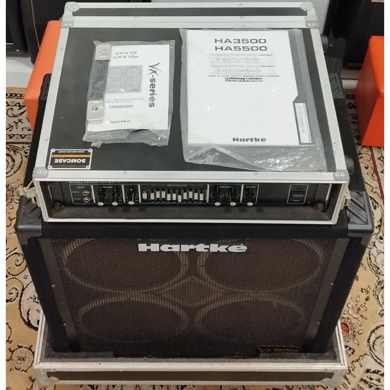 COMBO CABEÇOTE+CAIXA HARTKE (COM CASE E MANUAL)