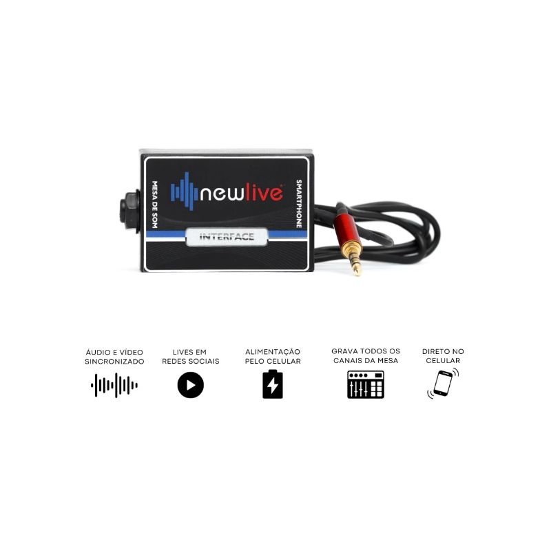 INTERFACE DE ÁUDIO NEW LIVE PARA MESA DE SOM (NOVO)