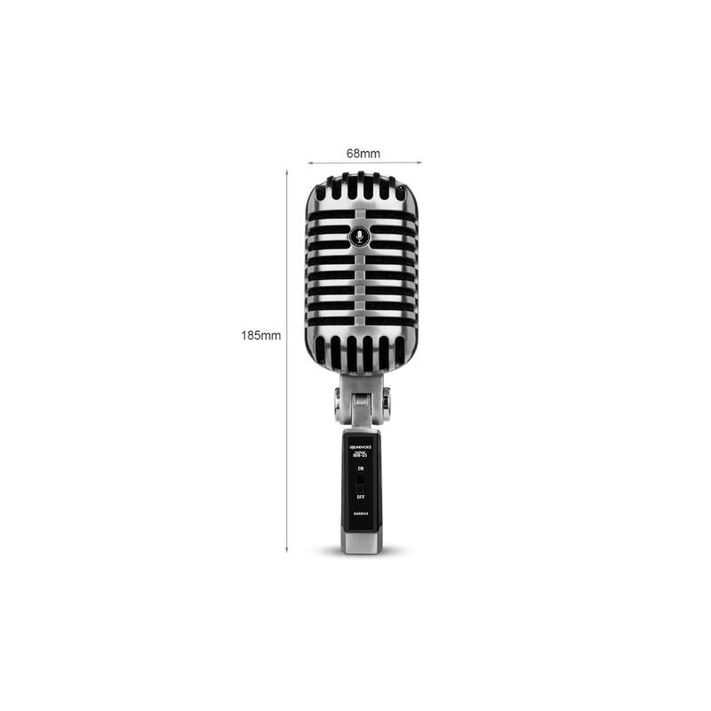 MICROFONE DINÂMICO RETRÔ SOUNDVOICE MM-55 (NOVO)